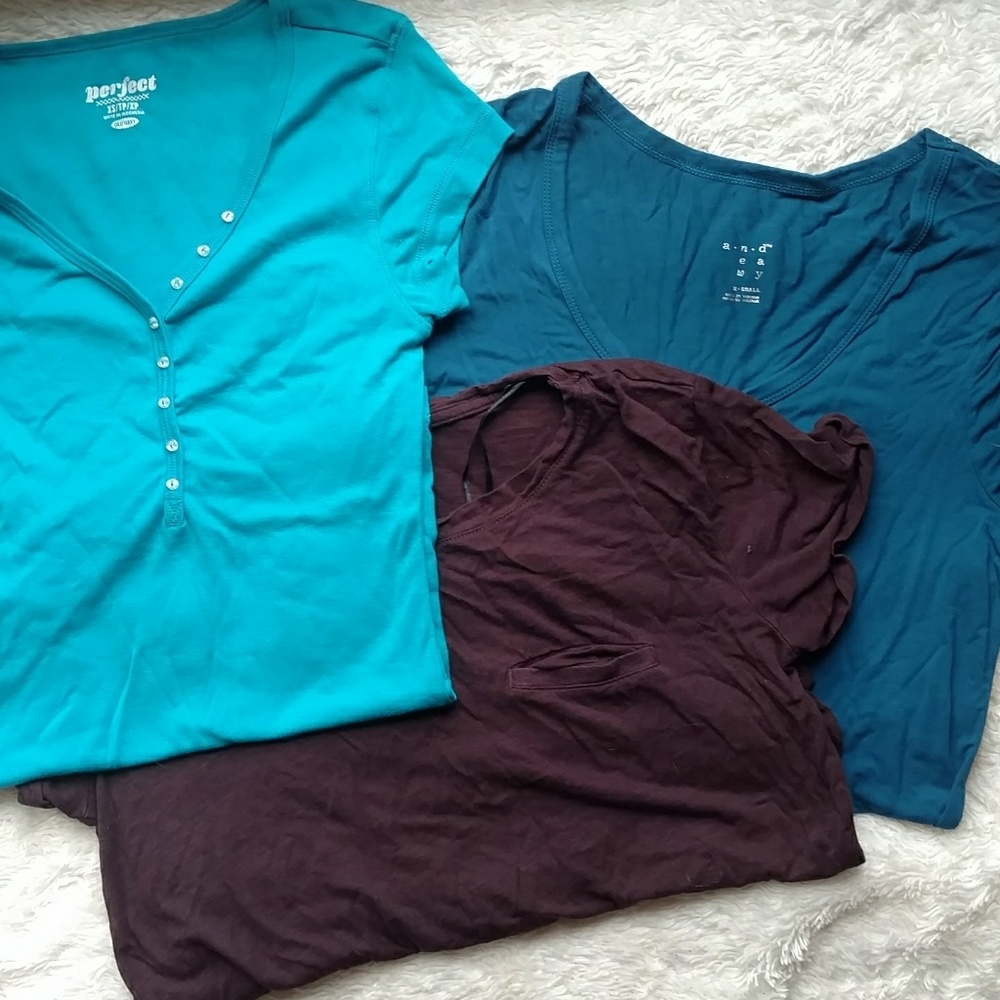 3 XS tops from old Navy, target, H&M